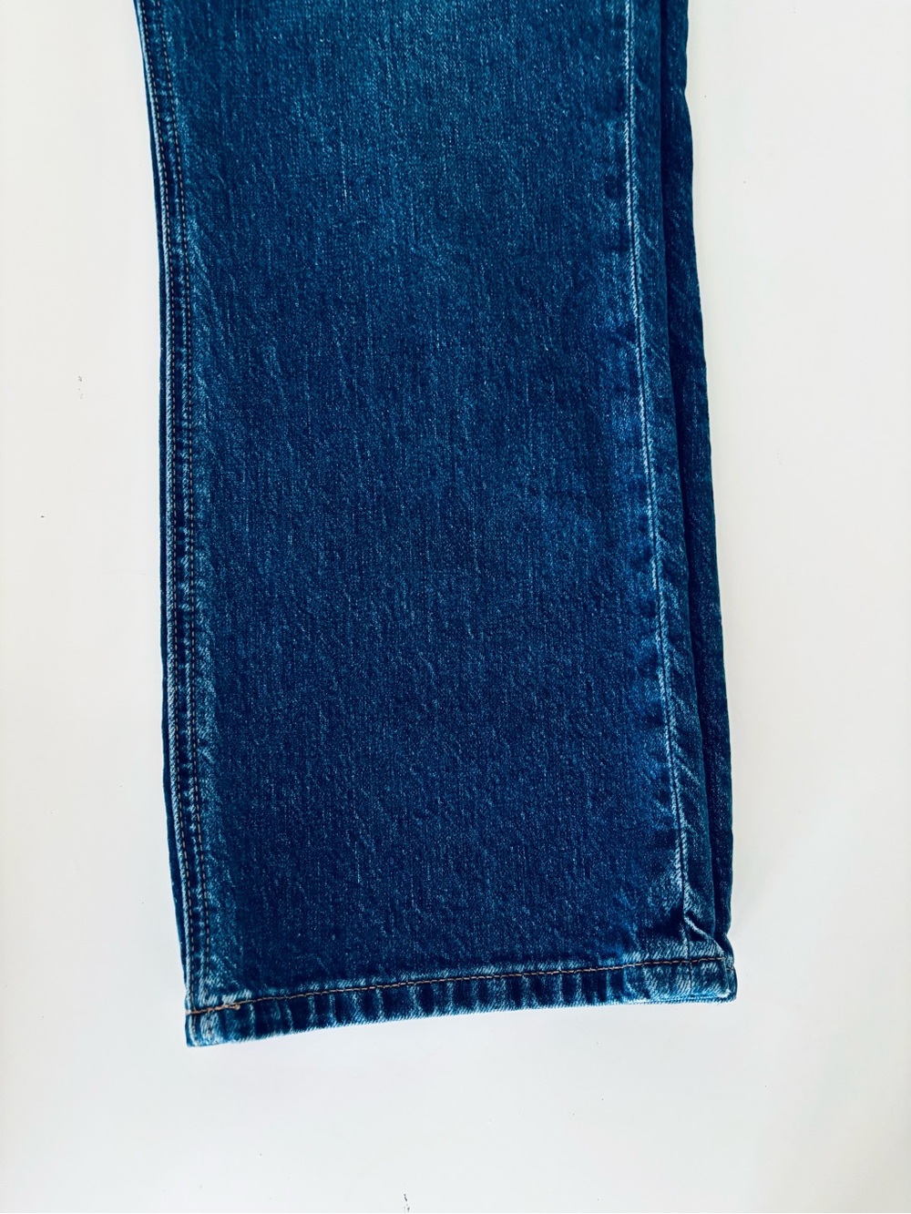 J. Crew Dark Blue Flare Cropped Mid-Rise Button-Fly Jeans - Picture 6 of 11